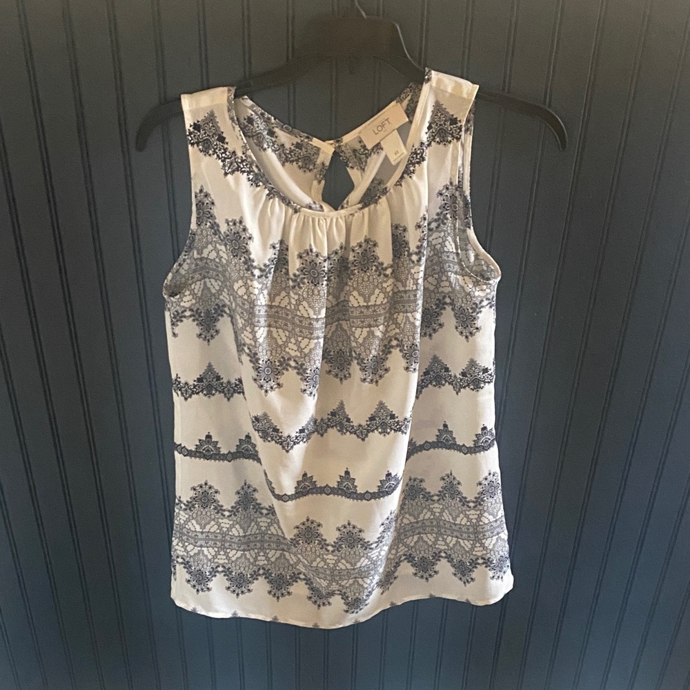 The LOFT Black & White Patterned Top